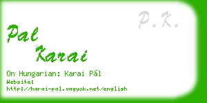 pal karai business card